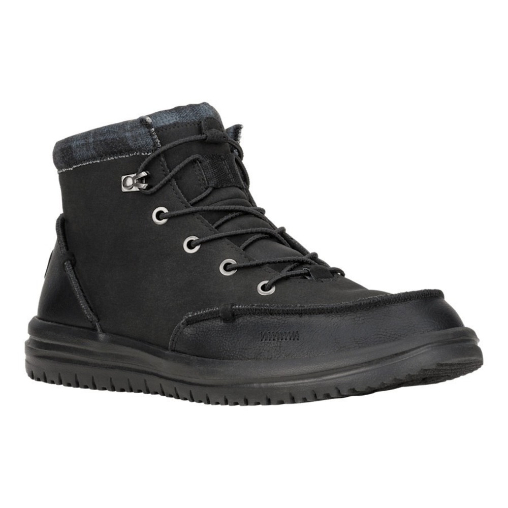HEY DUDE Bradley Classic Boots Black w/ Plaid Sneaker Men's Size 9 42067-001 NEW - Picture 3 of 10